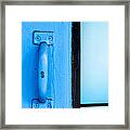 Blue Door Handle Framed Print