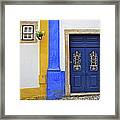 Blue Door Of Medieval Obidos Framed Print