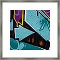 Blue Graffiti Arrow Square Framed Print