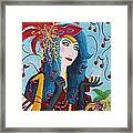 Blue Haired Lady Framed Print
