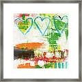 Blue Hearts- Abstract Painting Framed Print