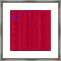 Blue Paint On Red Framed Print