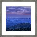 Blue Ridge Panorama At Dusk Framed Print