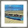 Blue Rowboat Framed Print