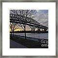 Blue Water Bridges From Canada Framed Print
