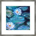 Blue Water Lilies Framed Print