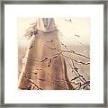 Blurred Image Of A Woman With Cape Framed Print