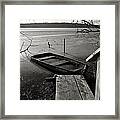 Boat In Ice - Lake Wingra - Madison - Wi Framed Print