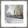 Boats On The Frozen Burton Canal Framed Print