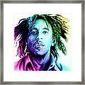 Bob Marley  Rainbow Effect Framed Print