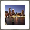 Boston Skyline And Fan Pier Framed Print