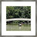 Bow Bridge And Row Boats Framed Print