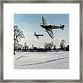 Low-flying Spitfires In Winter Framed Print