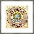 Brazil Coat Of Arms Framed Print