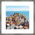 Breathtaking Cinque Terre Village, Manarola, Italy Framed Print