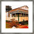 Breezy Bungalow Orange And Green Framed Print