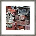 Bricks And Bird Houses Framed Print