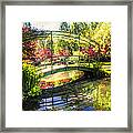 Bridge In The Garden Framed Print