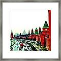 #bridge #red #kremlin #architecture Framed Print