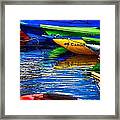 Bright Kayak Reflections Framed Print