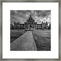 British Columbia Parliament Buildings Black And White Framed Print