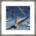 British Supermarine Spitfires Attacking Framed Print