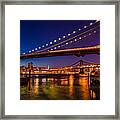 Brooklyn Bridge At Night Framed Print