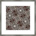 Brown And Silver Floral Pattern Framed Print