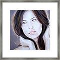Brown Haired And Lightly Freckled Beauty Framed Print