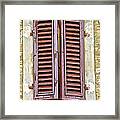 Brown Wood Shutters On An Exposed Brick Wall In Tuscany Framed Print