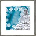 Buddha Enlightenment Blue Framed Print