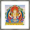 Buddha Painting On The Wall In Chinese Temple Thailand Framed Print