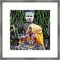 Buddha Statue With Folded Hands Framed Print