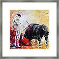 Bull In Yellow Light Framed Print