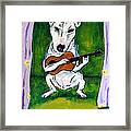 Bull Terrier Playing Guitar Framed Print