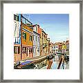Burano Colored Homes Framed Print