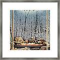 Burning Yule Log Framed Print