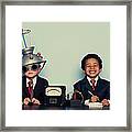 Business Boys Conduct Interview In Framed Print