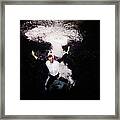 Businessman In Suit Plunging Into Water Framed Print