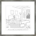Businessman Sitting On A Bed In Hotel Room Framed Print