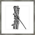 Bw Of Mountaineer Statue Framed Print