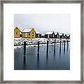 Cabins By The Harbour Framed Print