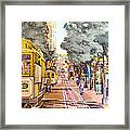 Cable Cars On Powell Street Framed Print