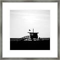 California Lifeguard Stand In Black And White Framed Print
