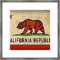 California State Flag Art On Worn Canvas Framed Print California State Flag Art On Worn Canvas Framed Print