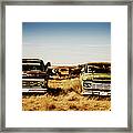 Canada, Junk Yard With Old Us Cars Framed Print