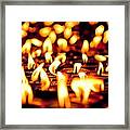 Candle Light In Boudnath Stupa Framed Print