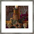 Candle On Day Of Dead Altar Framed Print