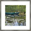 Canoes On Marshland Framed Print