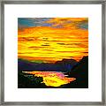 Canyon Lake Arizona Sunset Painting Framed Print
